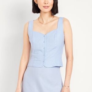 Old Navy Blue Fitted Sleeveless Tank Top